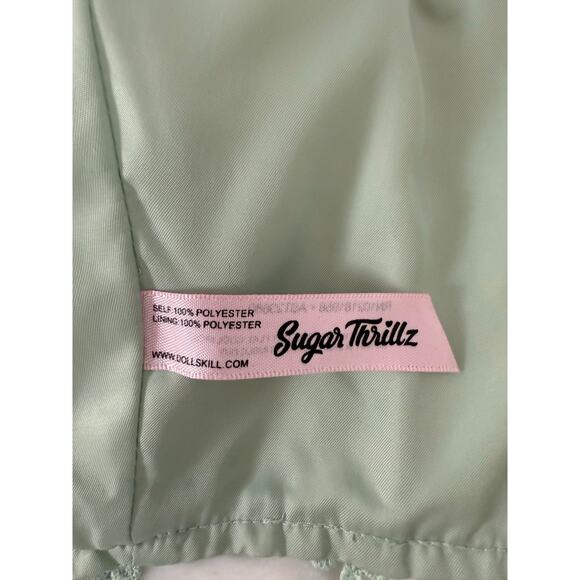 Dolls Kill Sugar Thrillz Scandal Sheet Mint Green Lace Up Corset Bustier Small - Picture 9 of 15